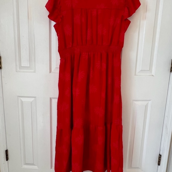 NWT C By One Womens Tiered Maxi Dress Orange 1X - Picture 8 of 9
